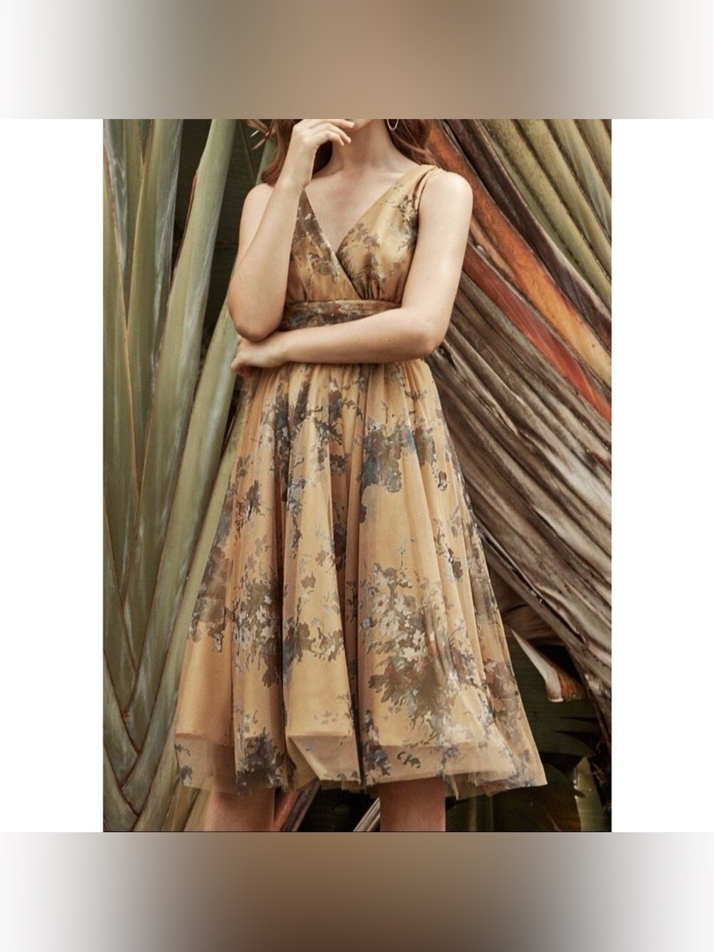 Anthropologie Madame Shoushou Cezembre A-line Tulle Floral Dress Size Small